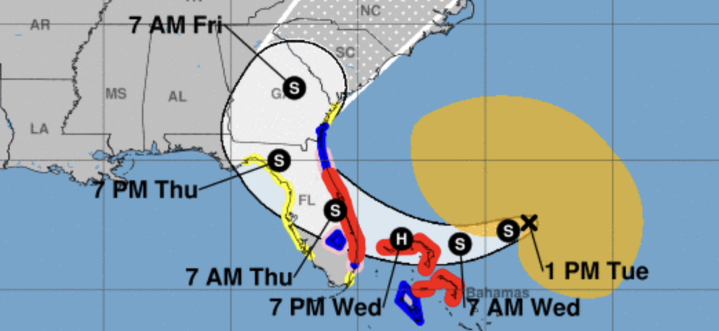 Hurricane path chart
