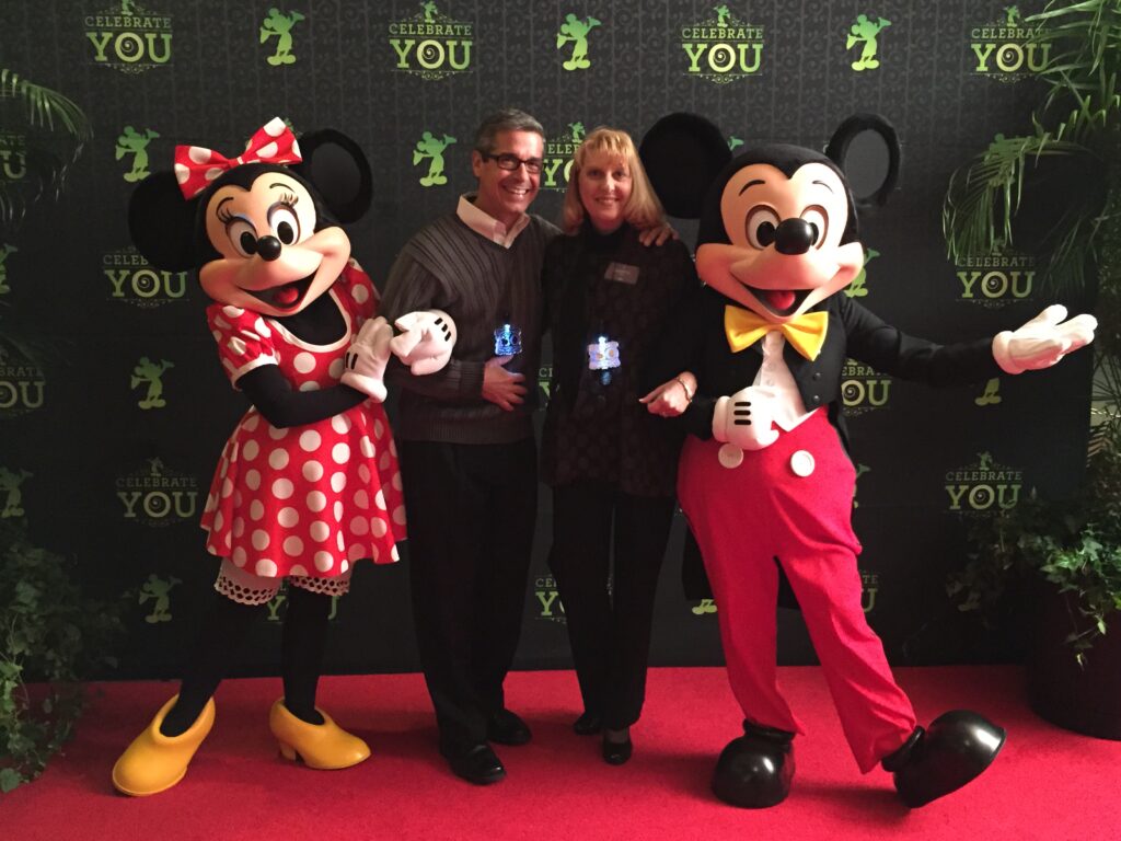 Disney Leaders Jeff and Cheryl Noel with Mickey and Minnie Mouse