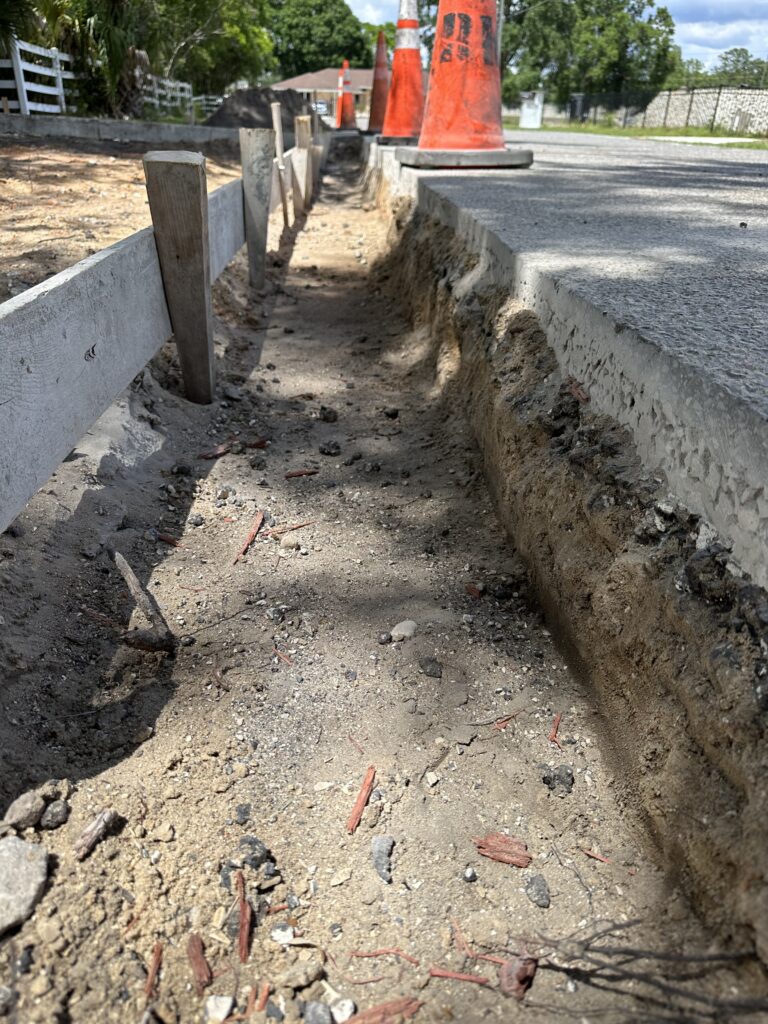 Concrete driveway prep work