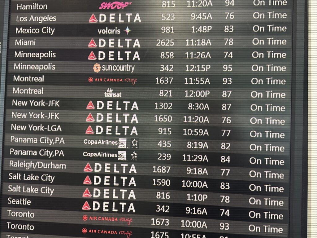 Airport flight schedule board