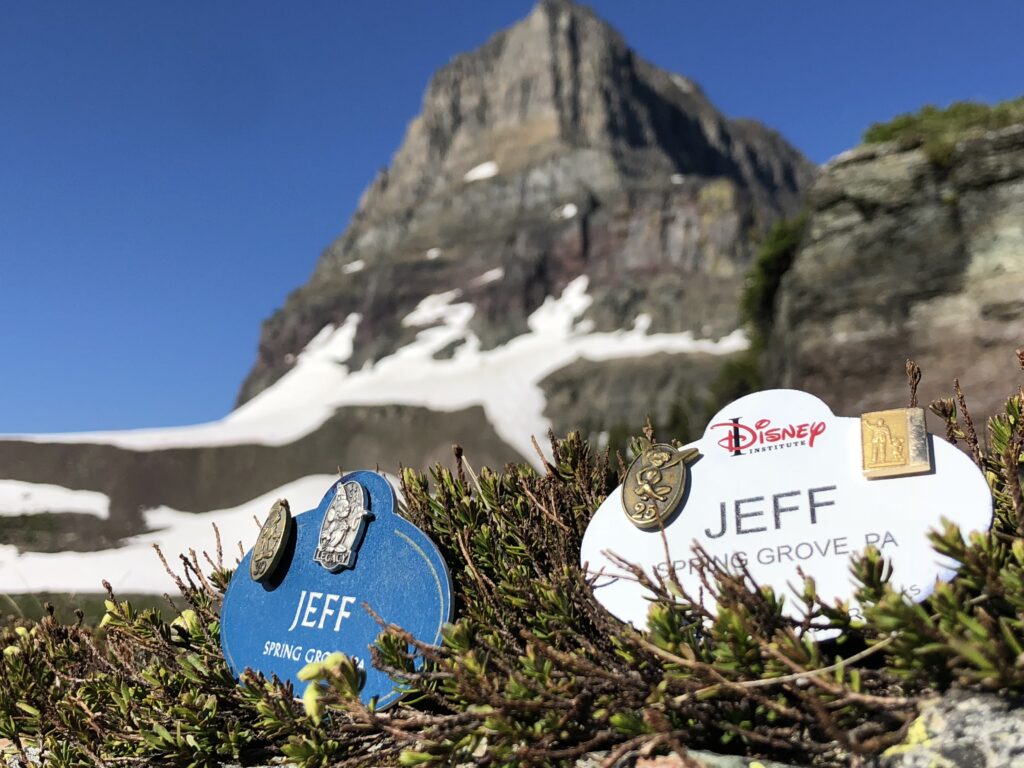 Walt Disney lifetime achievement award name tags in the mountains