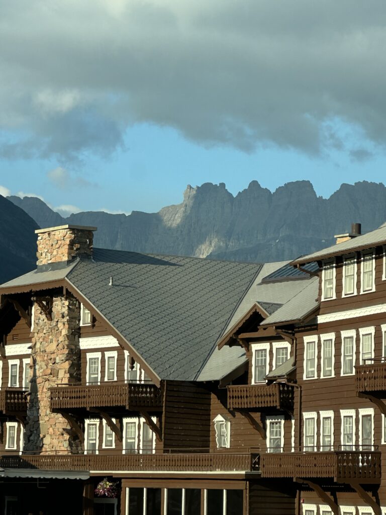 Mountains and Mountain resort hotel