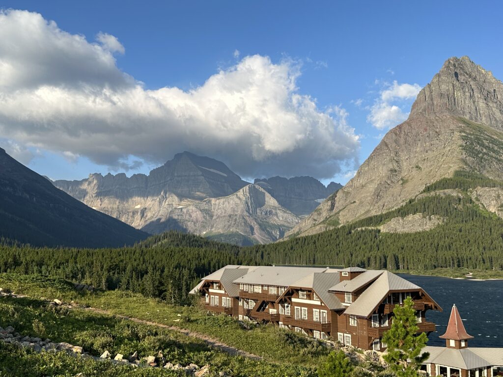 Mountains and Mountain resort hotel