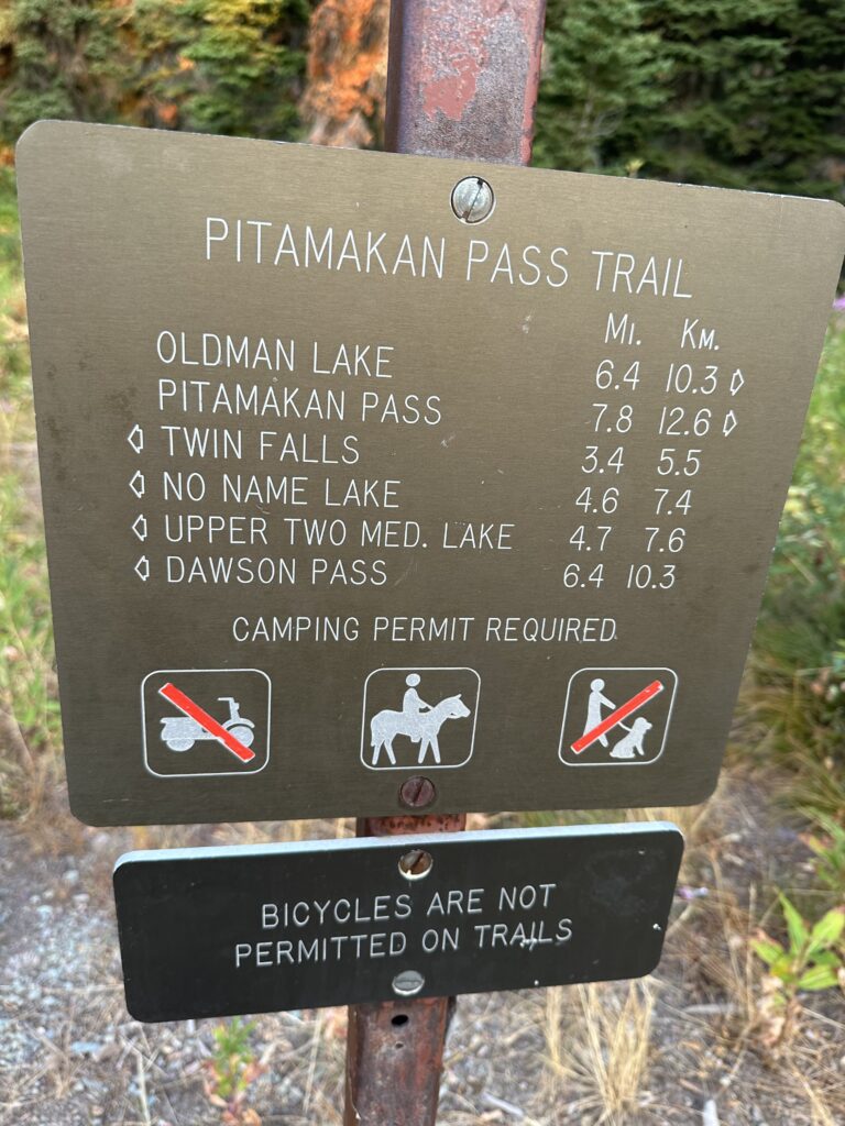 Park trailhead sign