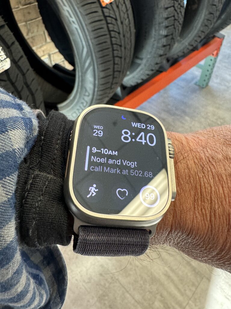 Apple Watch at the tire store