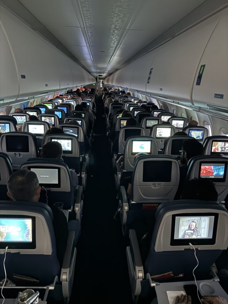 Inside jet plane