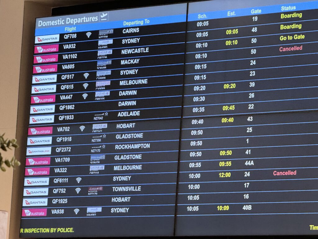 Airport flight board