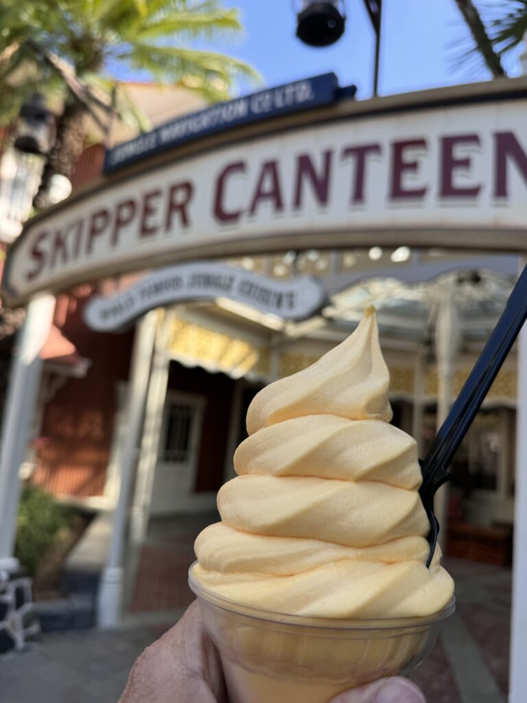 Dole whip at skipper canteen at Walt Disney World