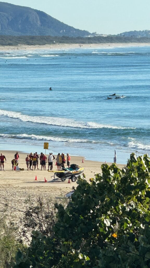 Lifeguard meeting on a beach