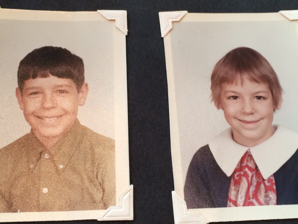 two elementary school kid photos