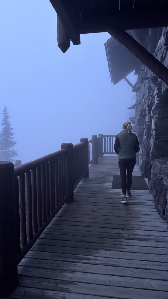 woman on a boardwalk