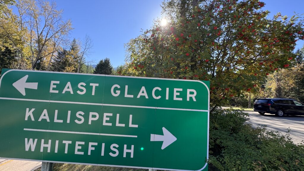 town directional sign