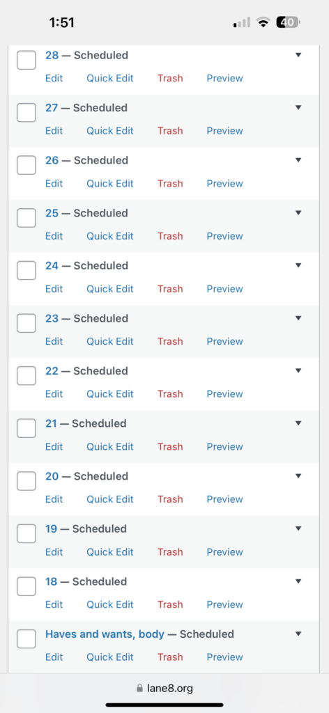 WordPress admin Screenshot