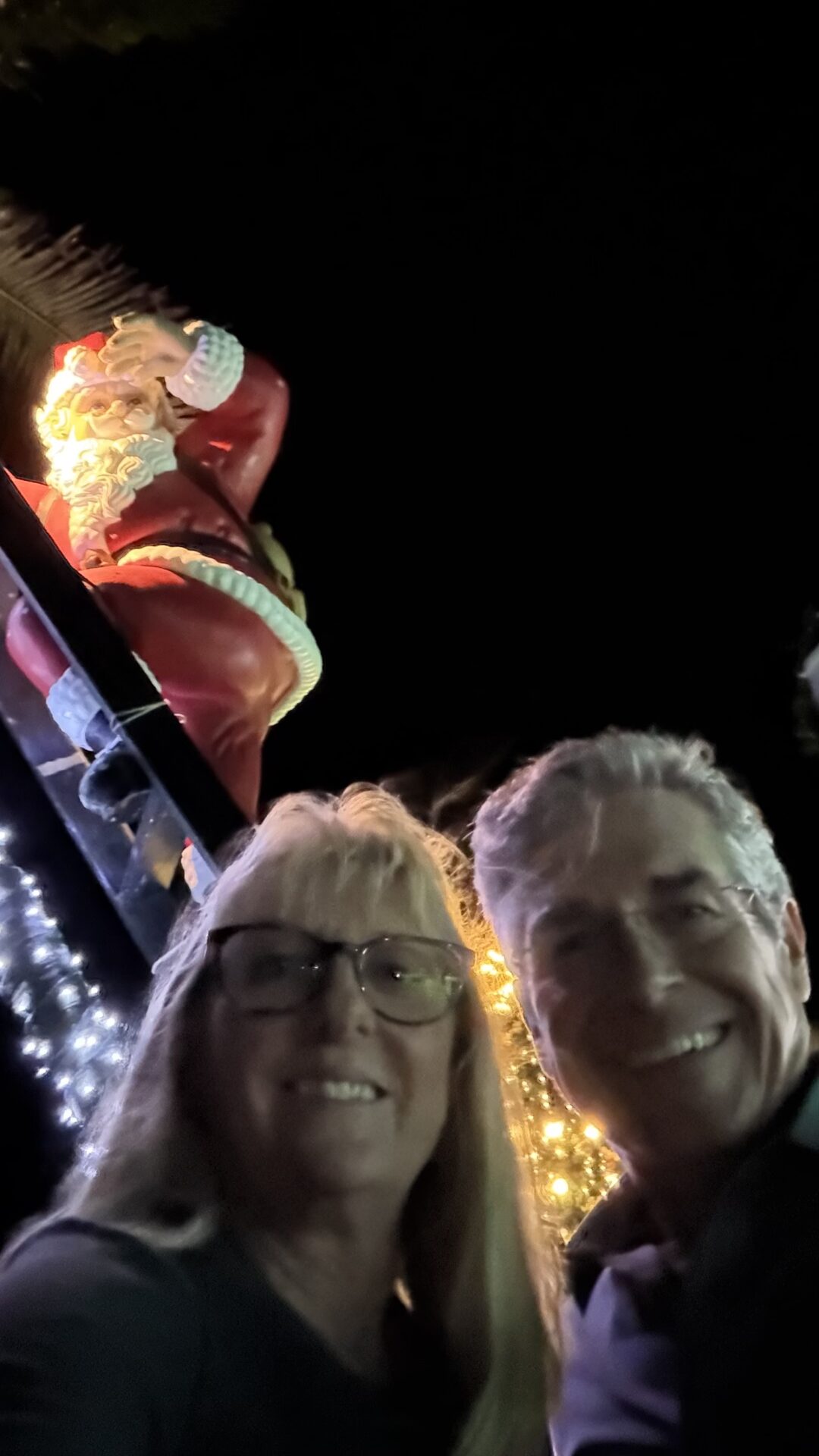 Honeymoon couple at beach resort at Christmas 