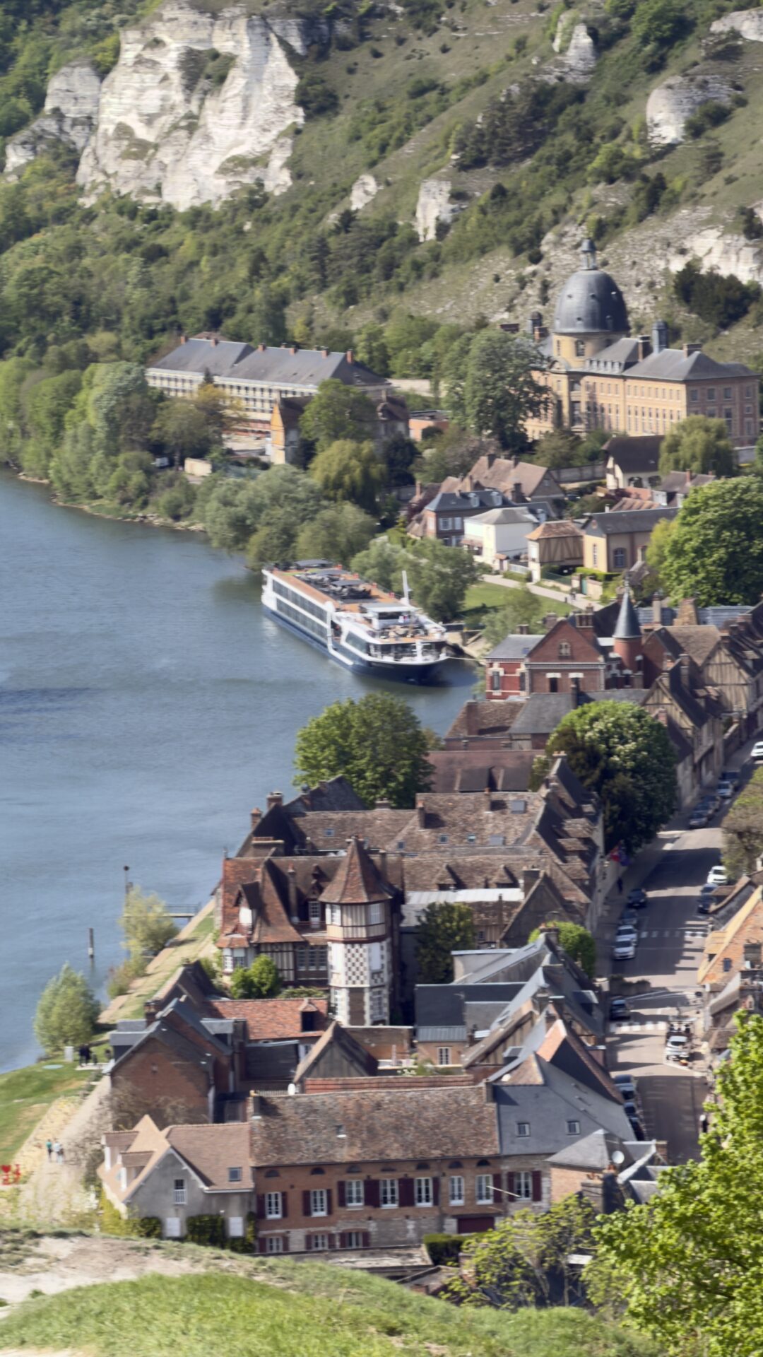 French village by river