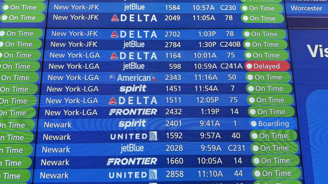 Flight board at airport