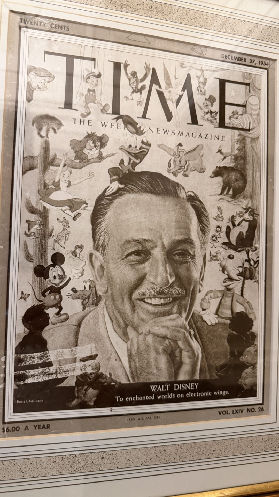 Walt Disney on the cover of Time magazine 1954
